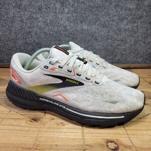 Brooks Adrenaline GTS 23 Men's Size 9.5 D Oyster/Black/Red Orange Running Shoes